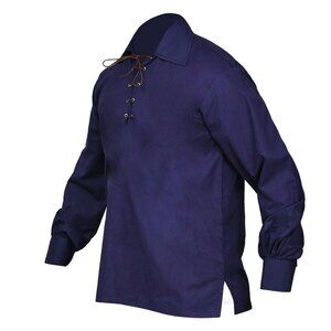 Navy Blue Ghillie Jacobite Shirt Comfortable and Stylish Summer Shirt SIZE 3XL
